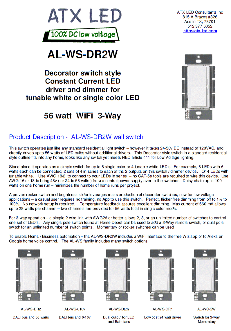 AL-WS-DR2W Data Sheet