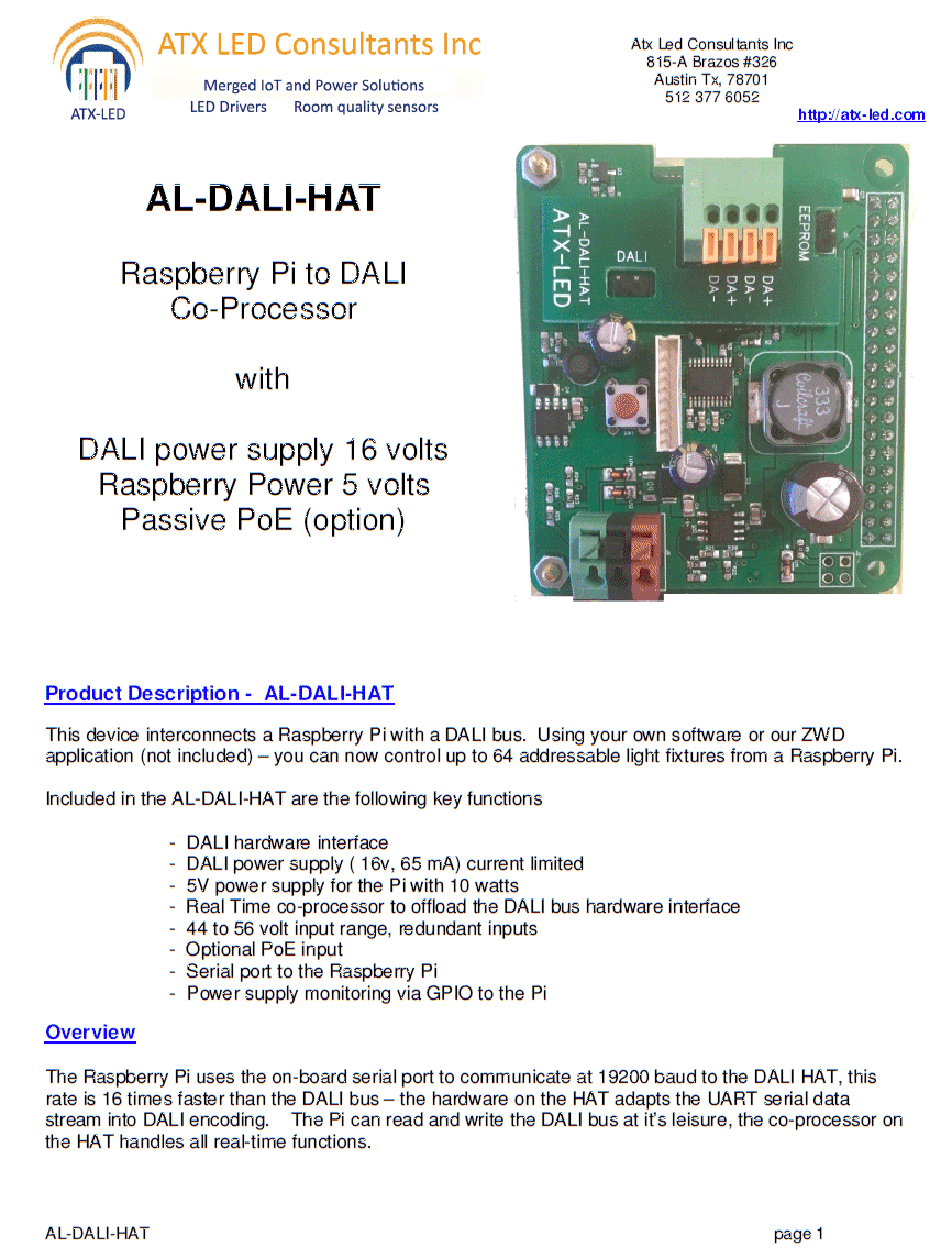 AL-DALI-HAT-v1 Data Sheet