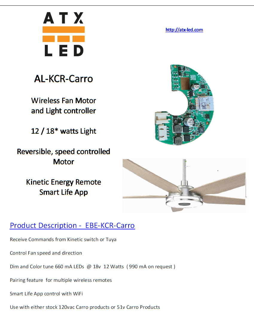 AL-KCR-CarroFan Data Sheet