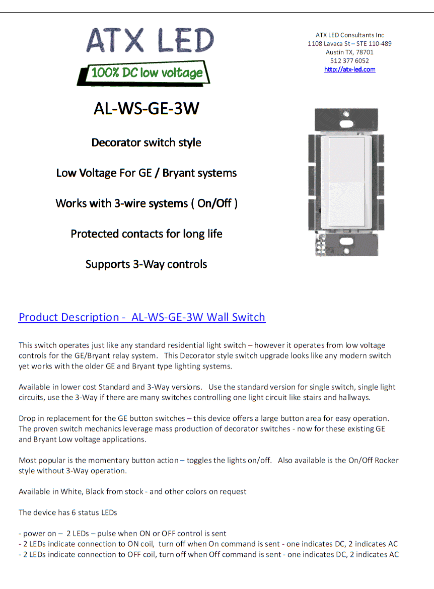 AL-WS-GE-3W Data Sheet
