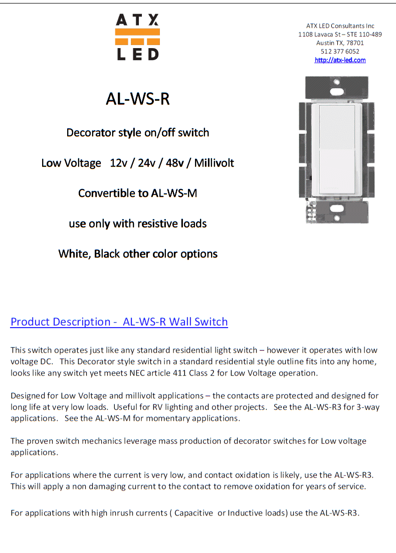 AL-WS-R Data Sheet