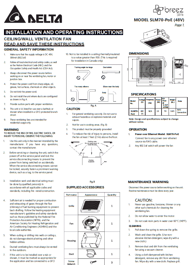 SLM70-PoE-install Data Sheet